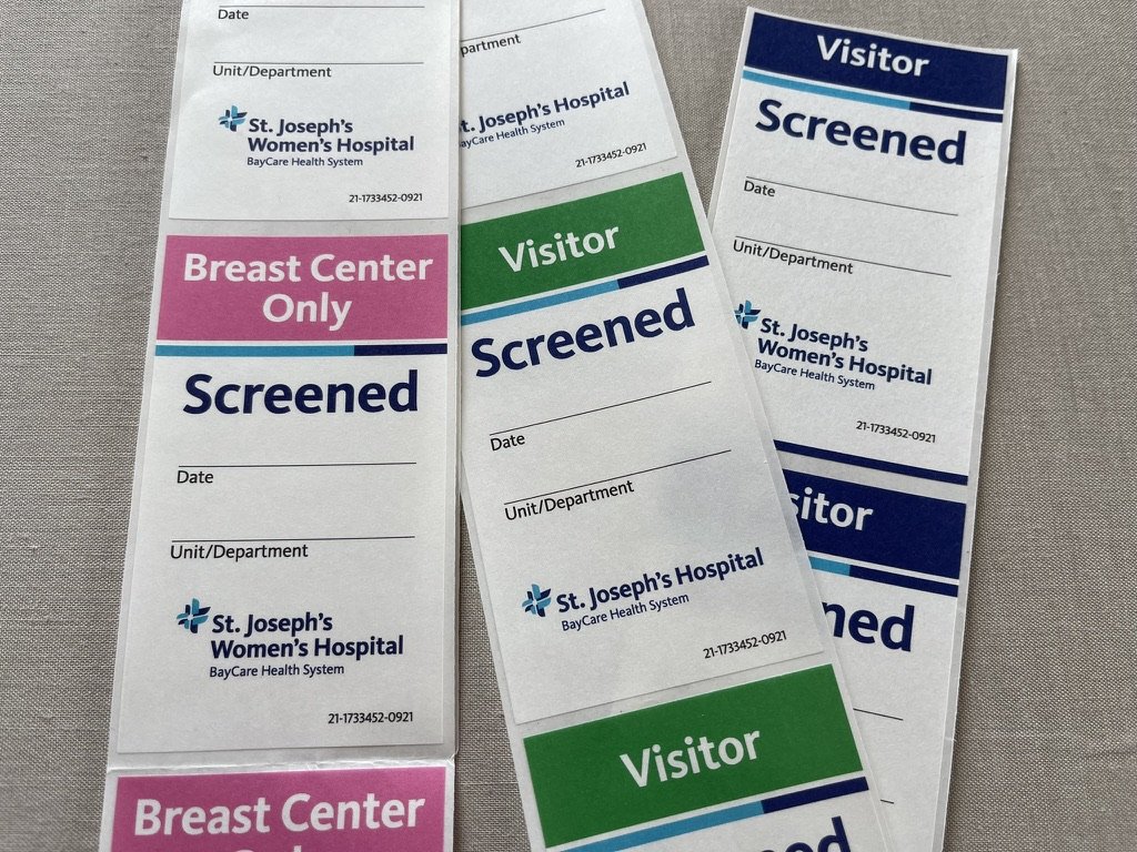 Dissolvable Hospital Visitor Badges