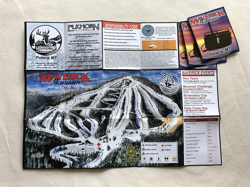 Eco-friendly recycled paper ski map